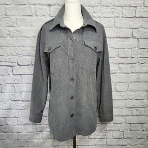 ANTHROPOLOGIE Avec Les Filles Womens Gray Corduroy Shacket Sz Medium